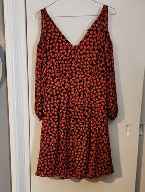 Disney Alice Wonderland Hearts Dress Cold Shoulder Valentine Cottagecore